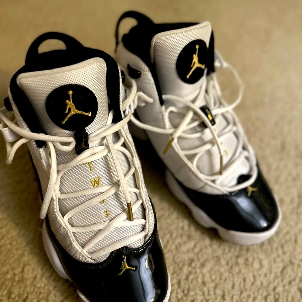 Men’s Black/White Jordans, worn once